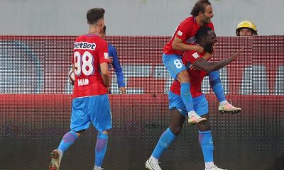Bucurie gol FCSB, meci cu Hajduk