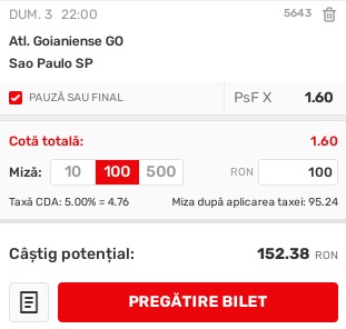 Ponturi pariuri Atletico GO - Sao Paulo (03.07.2022)
