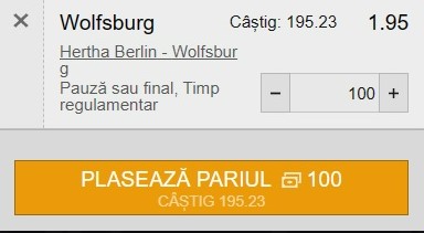 Ponturi pariuri Hertha - Wolfsburg (24.01.2023)