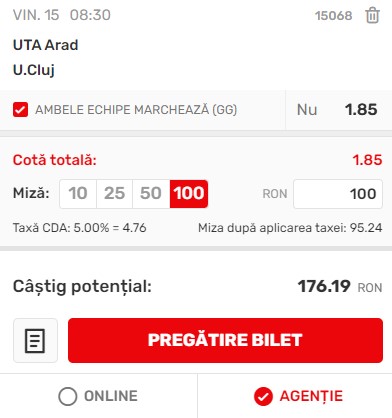 UTA Arad – U Cluj (15.09.2023)