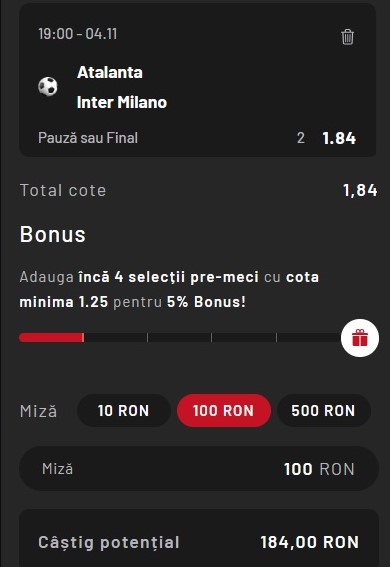 Ponturi pariuri Atalanta - Inter (03.11.2023)
