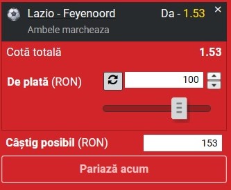 Ponturi pariuri Lazio - Feyenoord (07.11.2023)