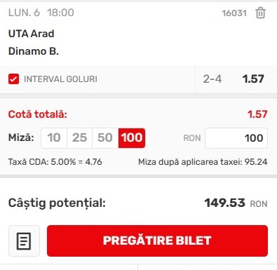 Ponturi pariuri UTA - Dinamo (06.11.2023)