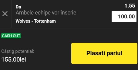 Ponturi pariuri Wolves - Tottenham (11.11.2023)